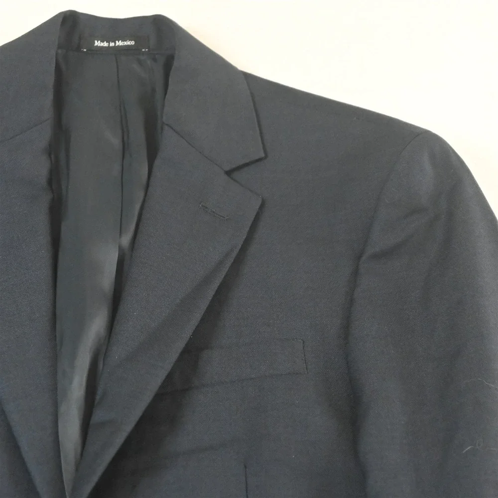 Pronto Uomo‎ 36R Blue 100% Wool Mens Blazer Suit Jacket Sport Coat